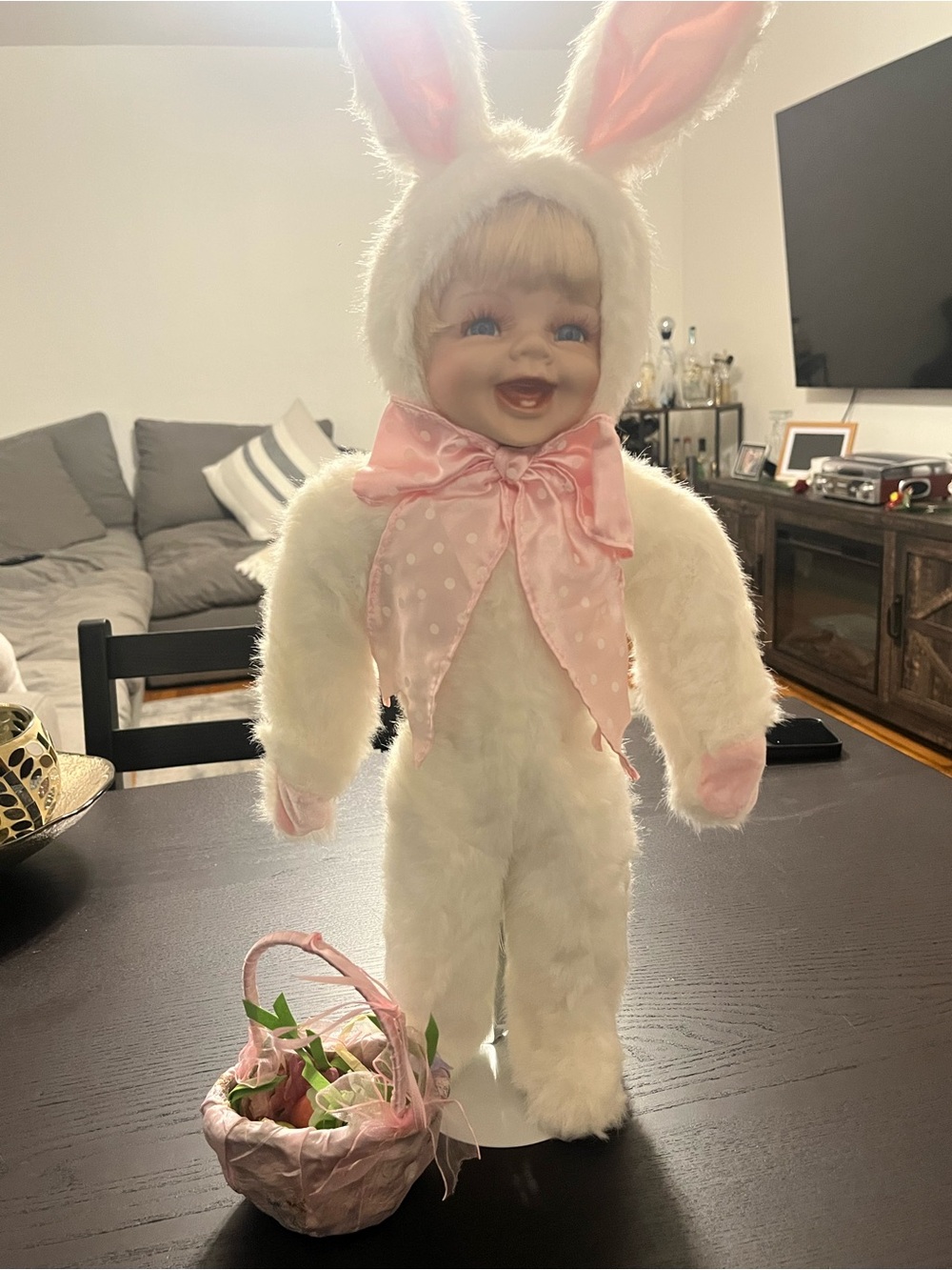 Porcelain doll Easter bunny